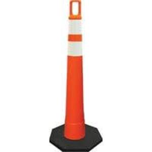 DESCRIPTION: (3) WATCHTOWER STACKER CONES BRAND/MODEL: PLASTICADE/510-O-HIP-4W4W-2-RB10 INFORMATION: ORANGE/WITH BASE RETAIL$: $52.99 EACH SIZE: 47-1/