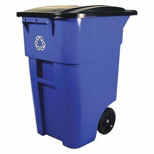 DESCRIPTION: (1) RECYCLING ROLLOUT TRASH CAN BRAND/MODEL: RUBBERMAID #2MY42 INFORMATION: BLUE RETAIL$: $187.50 EA SIZE: 50 GAL QTY: 1