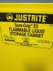 DESCRIPTION: (1) FLAMMABLE LIQUID STORAGE CABINET BRAND/MODEL: JUSTRITE #893000 INFORMATION: YELLOW RETAIL$: $1355.12 EA SIZE: 30 GAL, 43 IN X 18 IN X - 2