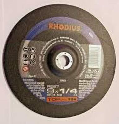 DESCRIPTION: (10) GRINDING WHEELS BRAND/MODEL: RHODIUS/RS57 INFORMATION: FOR USE WITH: STEEL RETAIL$: 17.00 EACH SIZE: 9 X 1/4" QTY: 10