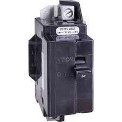 DESCRIPTION: (1) MINIATURE CIRCUIT BREAKER BRAND/MODEL: SQUARE-D/QOM50VH INFORMATION: 240V/50 AMP/1-PHASE RETAIL$: 140.00 SIZE: 5"W X 3.47"D X 5.09"H