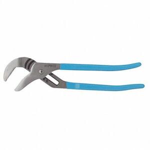 DESCRIPTION: (1) TONGUE AND GROOVE PLIER BRAND/MODEL: CHANNELLOCK #4CR43 INFORMATION: BLUE HANDLES RETAIL$: $41.49 EA SIZE: 3-3/4" MAX JAW OPENING QTY