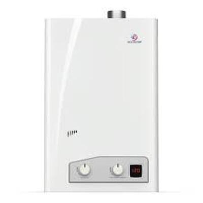 DESCRIPTION: (1) INDOOR GAS TANKLESS WATER HEATER BRAND/MODEL: ECCOTEMP #FVI12 INFORMATION: WHITE RETAIL$: $329.00 EA SIZE: 28X17X11" QTY: 1