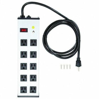 DESCRIPTION: (1) OUTLET STRIP BRAND/MODEL: POWER FIRST #52NY34 INFORMATION: WHITE RETAIL$: $60.74 EA SIZE: 10 OUTLETS 6 FT CORD 15A MAX QTY: 1