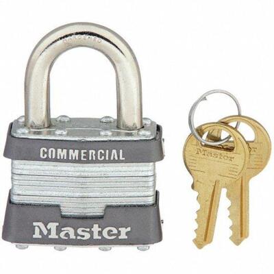 DESCRIPTION: (4) PADLOCK WITH KEY BRAND/MODEL: MASTER LOCK #1A375 INFORMATION: SILVER RETAIL$: $15.42 EA QTY: 4