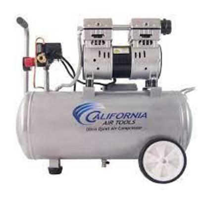 DESCRIPTION: (1) STEEL TANK AIR COMPRESSOR BRAND/MODEL: CALIFORNIA AIR TOOLS #8010 INFORMATION: STEEL RETAIL$: $237.36 EA SIZE: 26 x 14 x 23" QTY: 1