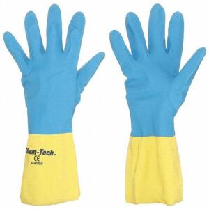 DESCRIPTION: (3) PACKS OF (12) PAIRS OF CHEMICAL RESISTANT GLOVES BRAND/MODEL: MCR SAFETY #48GM05 INFORMATION: BLUE AND YELLOW RETAIL$: $43.81 PER 12-