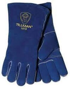 DESCRIPTION: (3) PAIRS OF STICK GLOVES, SPLIT COWHIDE BRAND/MODEL: TILLMAN #1018 INFORMATION: BLUE RETAIL$: $17.54 PER PAIR SIZE: 14" LENGTH QTY: 3