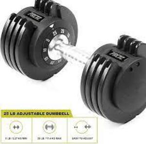 DESCRIPTION: (1) ADJUSTABLE DUMBBELL BRAND/MODEL: PRICTZ RETAIL$: $25.00 EA SIZE: 55 LB QTY: 1