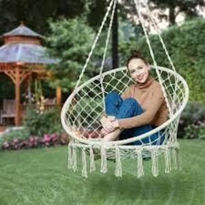 DESCRIPTION: (1) HAMMOCK CHAIR BRAND/MODEL: ASAMMY HOME INFORMATION: WHITE RETAIL$: $60.00 EA QTY: 1