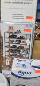 DESCRIPTION: (1) 3-TIER STACKABLE SHOE RACKBRAND/MODEL: INSPIRED STYLEINFORMATION: MODERN FARMHOUSERETAIL$: $125.00 EAQTY: 1