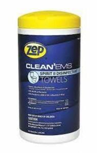 DESCRIPTION: (12) CLEAN EMS SPIRIT 2 DISINFECTANT TOWELS BRAND/MODEL: ZEP SIZE: 40 PRE MEASURED TOWELETTES 1"X10" QTY: 12