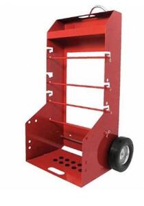 DESCRIPTION (1) DAYTON WIRE-SPOOL DISPENSING CART BRAND/MODEL 34D659 ADDITIONAL INFORMATION LOAD CAPACITY: 300 LB/RED/RETAILS AT $298.75 SIZE 20-1/2"L