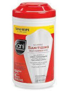 DESCRIPTION: (6) SANITIZING WIPES BRAND/MODEL: SANI-WIPE #S-21834 RETAIL$: $10.00 EA SIZE: 95 WIPES PER CONTAINER QTY: 6