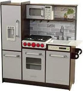 DESCRIPTION: (1) UPTOWN ELITE ESPRESSO PLAY KITCHEN BRAND/MODEL: KIDKRAFT #53426 RETAIL$: $219.99 EA QTY: 1