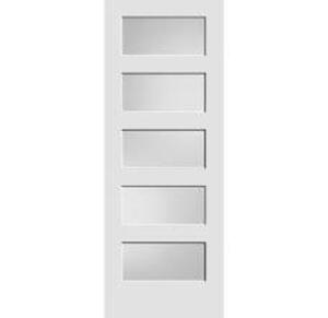 DESCRIPTION: (1) DOOR WITH 5 FROSTED WINDOW BRAND/MODEL: TRIMLITE INFORMATION: WHITE RETAIL$: $418.67 EA SIZE: 28" X 80", IMAGES ARE FOR ILLUSTRATION