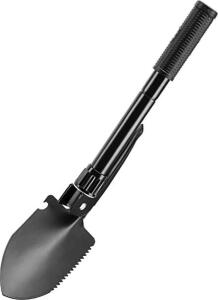 DESCRIPTION: (2) FOLDABLE METAL SHOVEL BRAND/MODEL: BARSKA #AF13292 INFORMATION: BLACK RETAIL$: $12.00 EA QTY: 2