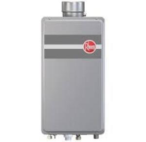 DESCRIPTION: (1) TANKLESS WATER HEATER BRAND/MODEL: RHEEM-RUUD/RTG-84DVLN INFORMATION: NATURAL GAS/11,000 TO 180,000 BTUH RETAIL$: 1,086.74 SIZE: 25-5