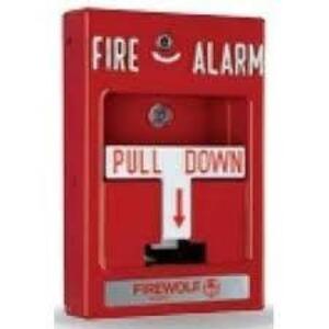 DESCRIPTION: (2) CONVENTIONAL MANUAL PULL STATION FIRE ALARM BRAND/MODEL: FIREWOLF #54TT22 INFORMATION: RED RETAIL$: $38.36 EA QTY: 2