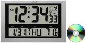 DESCRIPTION: (1) ATOMIC DIGITAL WALL CLOCK JUMBO LCD DISPLAY BRAND/MODEL: LACROSSE #200EN9 INFORMATION: SILVER RETAIL$: $142.23 EA QTY: 1