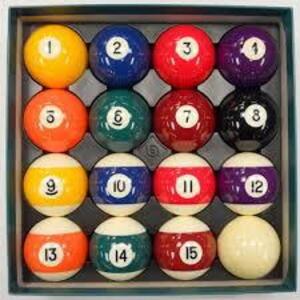 DESCRIPTION: (1) SET OF POOL BALLS BRAND/MODEL: BILLIARDSHOP RETAIL$: $50.0 EA QTY: 1