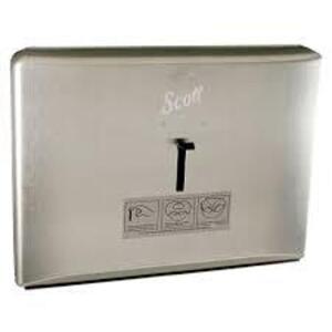 DESCRIPTION: (1) TOILET SEAT COVER DISPENSER BRAND/MODEL: SCOTT #0951201 RETAIL$: $60.00 EA SIZE: STAINLESS QTY: 1