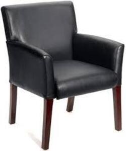 DESCRIPTION: (1) GUEST OFFICE CHAIR BRAND/MODEL: BOSS #B619 INFORMATION: BLACK RETAIL$: $180.00 EA SIZE: 25X23X34 QTY: 1