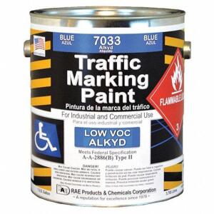 DESCRIPTION: (2) TRAFFIC ZONE MARKING PAINT BRAND/MODEL: RAE #4YNY6 INFORMATION: BLUE RETAIL$: $76.21 EA SIZE: 1 GALLON QTY: 2