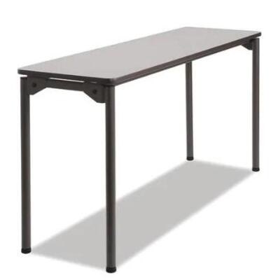 DESCRIPTION (1) ICEBERG RECTANGLE FOLDING TABLE BRAND/MODEL 65877 ADDITIONAL INFORMATION GRAY TOP/T-MOLD/RETAILS AT $284.99 SIZE 60" X 18" X 29.5" THI