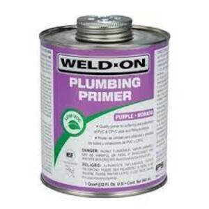 DESCRIPTION: (6) INDUSTRIAL GRADE PURPLE PVC PRIMER BRAND/MODEL: WELDON PLUMBING PRIMER RETAIL$: $$20.00 EA SIZE: 1 QT QTY: 6