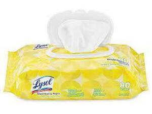 DESCRIPTION: (2) DISINFECTING WIPES BRAND/MODEL: LYSOL INFORMATION: LEMON RETAIL$: $10.00 EA SIZE: 80 WIPES QTY: 2