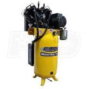 DESCRIPTION: (1) TWO STAGE AIR COMPRESSOR BRAND/MODEL: EMAX #ESP10V080V3 INFORMATION: YELLOW RETAIL$: $4792.00 EA SIZE: SLIGHT DAMAGE, MUST COME INSPE