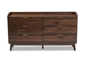 DESCRIPTION: (1) LENA MID-CENTURY MODERN DRESSER BRAND/MODEL: BAXTON STUDIO #LV4COD4231WI INFORMATION: CHESTNUT BROWN RETAIL$: $398.28 EA QTY: 1