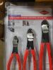 DESCRIPTION: (1) SET OF HIGH LEVERAGE DIAGONAL CUTTERS BRAND/MODEL: KNIPEX RETAIL$: $201.10 TOTAL SIZE: 6-1/4", 8", 10" QTY: 1 - 2