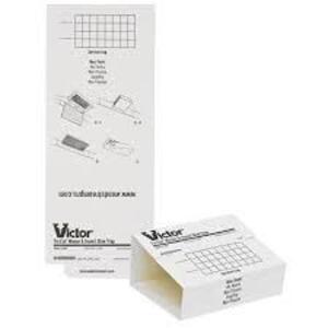 DESCRIPTION: (1) BOX OF (72) GLUE TRAPS FOR PESTS BRAND/MODEL: VICTOR #M309 RETAIL$: $21.49 TOTAL QTY: 1