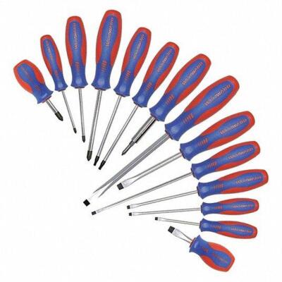 DESCRIPTION: (1) SET OF MAGNETIZED TIP SCREWDRIVERS BRAND/MODEL: WESTWARD #401L80 INFORMATION: BLUE AND RED HANDLE RETAIL$: $53.25 TOTAL SIZE: 14 PIEC