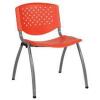 DESCRIPTION: (3) STACKABLE PLASTIC CHAIRS BRAND/MODEL: FLASH FURNITURE #RUT-F01A-OR-GG INFORMATION: HERCULES (1) ORANGE AND (2) GREEN RETAIL$: $38.64