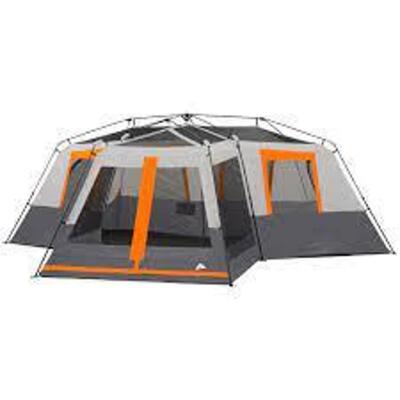 DESCRIPTION: (1) 12 PERSON 3 ROOM TENT BRAND/MODEL: OZARK TRAIL INFORMATION: ORANGE AND GREY RETAIL$: $300.00 EA QTY: 1