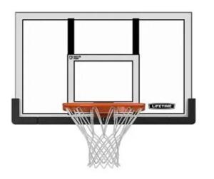 DESCRIPTION: (1) BASKETBALL BACKBOARD AND RIM BRAND/MODEL: LIFETIME PRODUCTS RETAIL$: $229.99 EA SIZE: 48" QTY: 1