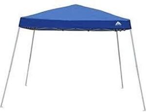 DESCRIPTION: (1) SLANT LEG INSTANT CANOPY BRAND/MODEL: OZARK TRAIL INFORMATION: BLUE RETAIL$: 55 SIZE: 10X10 QTY: 1