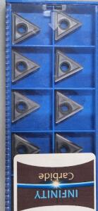 DESCRIPTION: (20) TNMG432 CARBIDE TURNING INSERTS BRAND/MODEL: INFINITY CARBIDE CNMG432-SP RETAIL$: $21.63 PER INSERT QTY: 20