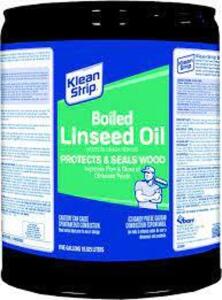 DESCRIPTION: (1) BOILED LINSEED OIL BRAND/MODEL: KLEAN STRIP RETAIL$: $156.00 EA SIZE: 5 GALLON QTY: 1