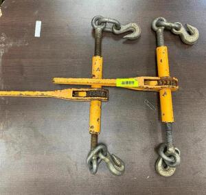 (2) - RATCHETING TRAILER LOAD BINDER / CHAIN TIE DOWN