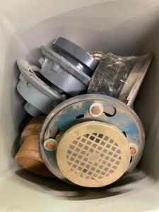 LARGE BIN OF ASSORTED PLUMBING PARTS