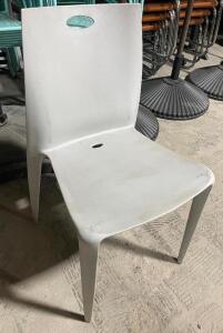 DESCRIPTION: (8) GREY PLASTIC STACKING CHAIRS ADDITIONAL INFORMATION HEAVY DUTY LOCATION: AREA #6 THIS LOT IS: SOLD BY THE PIECE QTY: 8