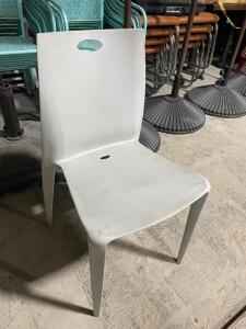 DESCRIPTION: (8) GREY PLASTIC STACKING CHAIRS ADDITIONAL INFORMATION HEAVY DUTY LOCATION: AREA #6 THIS LOT IS: SOLD BY THE PIECE QTY: 8