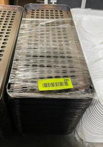 DESCRIPTION: (48) 15" X 6" PERFORATED METAL BAKING TRAYS SIZE 15" X 6" LOCATION: AREA #2 THIS LOT IS: SOLD BY THE PIECE QTY: 48