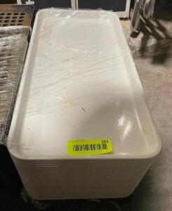 DESCRIPTION: (16) 15" X 6" PLASTIC DELI TRAYS ADDITIONAL INFORMATION WHITE SIZE 15" X 6" LOCATION: AREA # 2 THIS LOT IS: SOLD BY THE PIECE QTY: 16