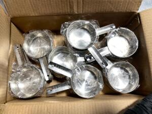 DESCRIPTION: (24) 1/2 CUP STAINLESS MEASURING CUPS SIZE 1/2" LOCATION: AREA #1 THIS LOT IS: ONE MONEY QTY: 1