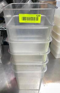 DESCRIPTION: (6) 4 QT PLASTIC CONTAINERS - NO LIDS SIZE 4 QT LOCATION: AREA #2 THIS LOT IS: SOLD BY THE PIECE QTY: 6